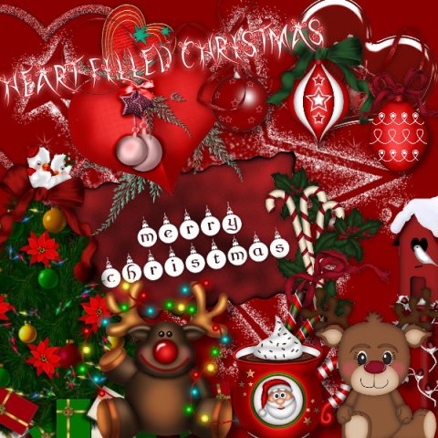PU Heart filled Christmas Tagger - Click Image to Close